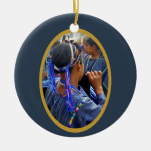 Ornement En Céramique Jeunes tisserands d'Atitlan