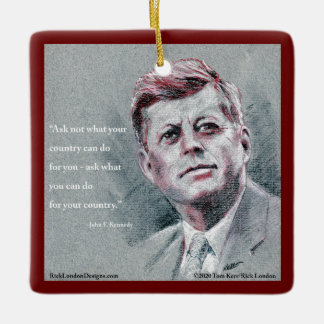 Ornement En Céramique JFK & Arbre de citation