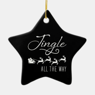 Ornement En Céramique Jingle All The Way Le traîneau noir du Père Noël