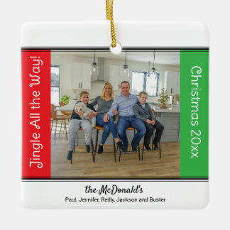 Ornement En Céramique Jingle All the Way Personalized Christmas Ornament