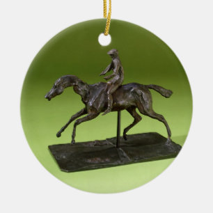 Ornement En Céramique Jockey sur un cheval (bronze)