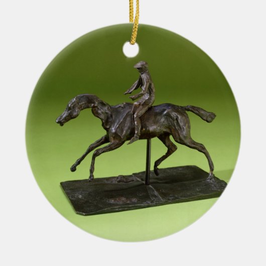 Ornement En Céramique Jockey sur un cheval (bronze) (Devant)