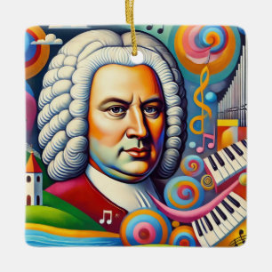 Ornement En Céramique Johann Sebastian Bach Portrait