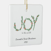 Ornement En Céramique Joie au premier Noël du bébé dans le monde (Droite)