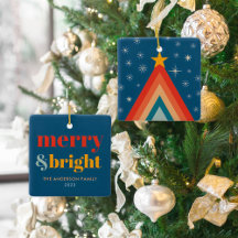 Joli Arbre de Noël Rétro Groovy Merry & Bright