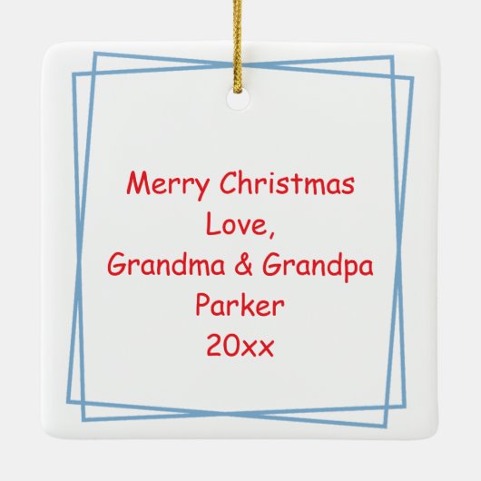 Ornement En Céramique Joli Noël personnalisé, M. et Mme Santa Claus (Dos)