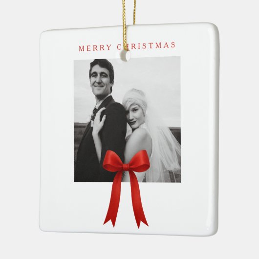 Ornement En Céramique Joli Red Bow photo Joyeux Noël (Gauche)