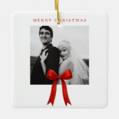 Ornement En Céramique Joli Red Bow photo Joyeux Noël (Devant)