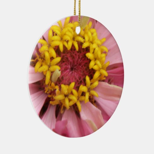 Ornement En Céramique Joli rose Zinnia personnalisé Anniversaire (Droite)