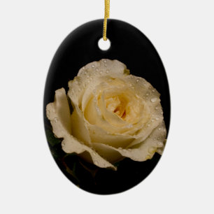 Ornement En Céramique Jolie Rose blanche