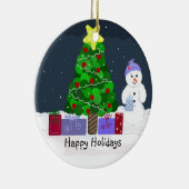 Ornement En Céramique Jolie scène de Noël (Droite)