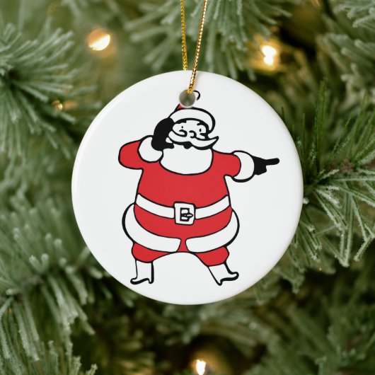Ornement En Céramique Jolly Santa Claus appelle Reindee à Noël (Arbre)