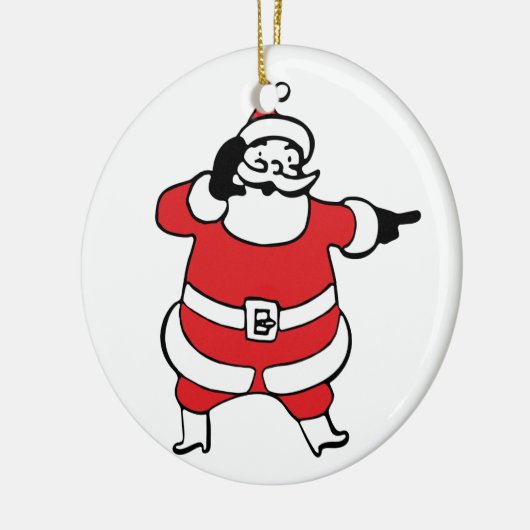 Ornement En Céramique Jolly Santa Claus appelle Reindee à Noël (Gauche)