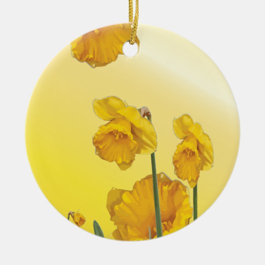 Ornement En Céramique Jonquille jaune de narcisse (Devant)