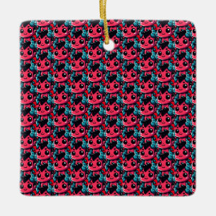 Ornement En Céramique Jouer Red Devil - Dessin, Caractère, Rouge, Kawai