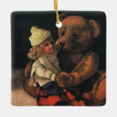 Ornement En Céramique Jouets de Noël, poupée et ours en peluche (Devant)