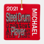 Ornement En Céramique Joueur à tambour en acier Extraordinaire PERSONNAL (Dos)