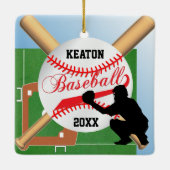 Ornement En Céramique Joueur de baseball ⚾ (Catcher) (Dos)