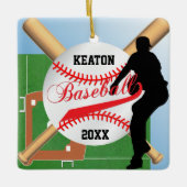 Ornement En Céramique Joueur de baseball ⚾ (Pitcher) (Devant)