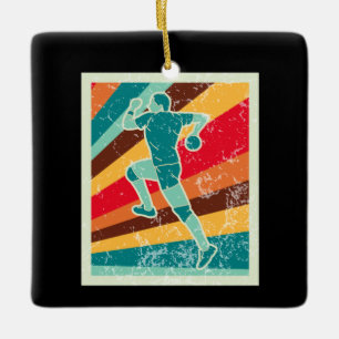 Ornement En Céramique Joueur de Handball Rétro