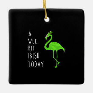Ornement En Céramique Jour de l'Irish Saint-Patty's Day Flamingo
