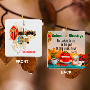 Ornement En Céramique Jour de Thanksgiving/Rendez grâce... (Psaume 106:1