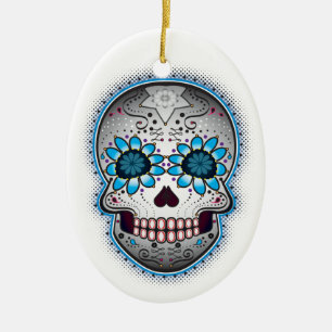 Ornement En Céramique Jour Du Crâne Sucre Morte