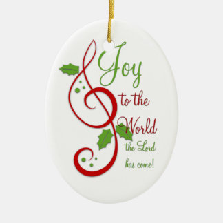 Ornement En Céramique Joy to the World Christian Christmas Carol Music