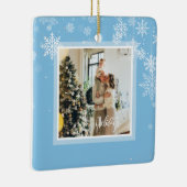 Ornement En Céramique Joyeuses fêtes Noël, flocons blancs, rouge (Droite)