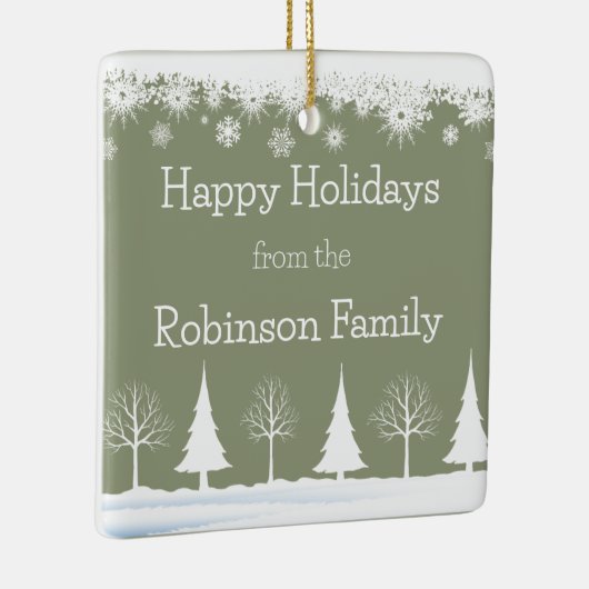 Ornement En Céramique Joyeuses fêtes Noël Sage Vert Personnalité Nom (Droite)