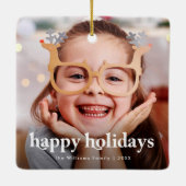 Ornement En Céramique Joyeuses fêtes Photo Noël Ornament en céramique (Dos)