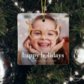 Ornement En Céramique Joyeuses fêtes Photo Noël Ornament en céramique