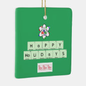 Ornement En Céramique Joyeuses vacances arbre chimiste épelé (Droite)