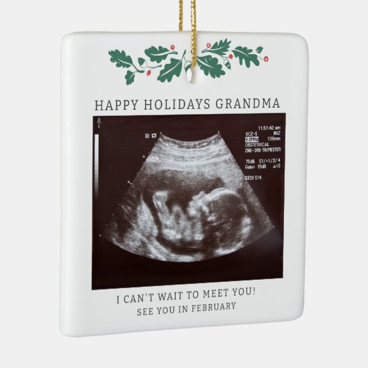 Ornement En Céramique Joyeuses vacances Grand-mère Grossesse Révéler Ult (Droite)