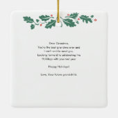 Ornement En Céramique Joyeuses vacances Grand-mère Grossesse Révéler Ult (Dos)