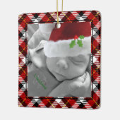 Ornement En Céramique Joyeuses Vacances Rouge Black Plaid Truck Tree Cus (Gauche)