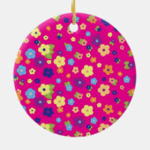 Ornement En Céramique Joyeux anniversaire en fleurs (Dos)