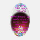 Ornement En Céramique Joyeux anniversaire pour vous (Droite)