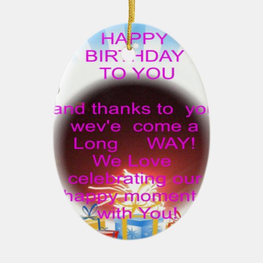 Ornement En Céramique Joyeux anniversaire pour vous (Devant)