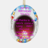 Ornement En Céramique Joyeux anniversaire pour vous (Droite)