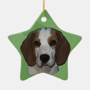 Ornement En Céramique Joyeux Beagle de Noël