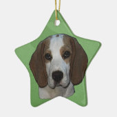 Ornement En Céramique Joyeux Beagle de Noël (Gauche)