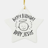 Ornement En Céramique Joyeux bébé Jésus - Joyeux Noël étoile (Dos)