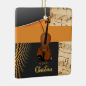 Ornement En Céramique Joyeux Conception de violon de Noël (Droite)