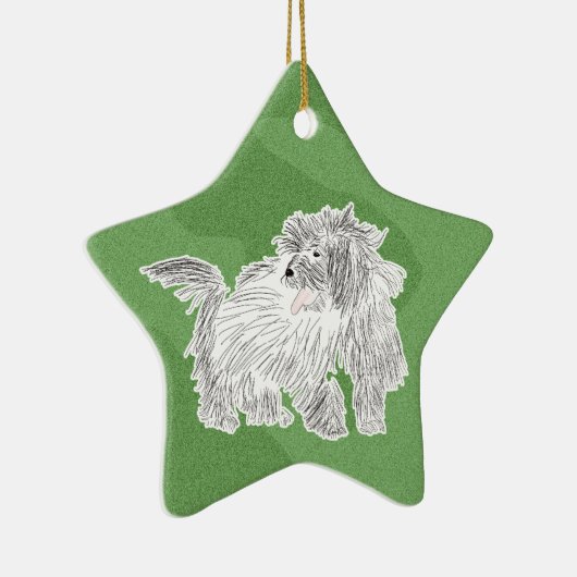 Ornement En Céramique Joyeux coton de Tulear de Noël (Droite)