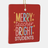 Ornement En Céramique Joyeux enseignant Étudiants brillants Noël Funny N (Droite)
