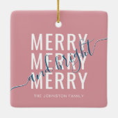 Ornement En Céramique Joyeux et lumineux Noël (Dos)