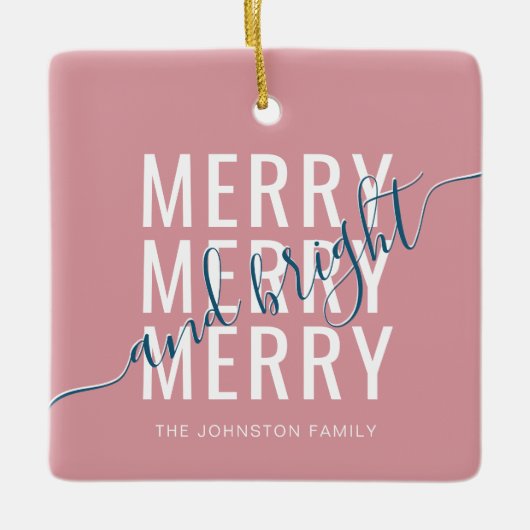 Ornement En Céramique Joyeux et lumineux Noël (Devant)