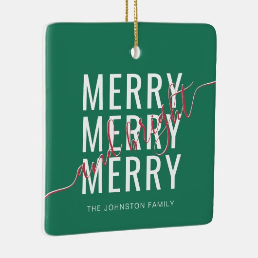 Ornement En Céramique Joyeux et lumineux Noël (Droite)