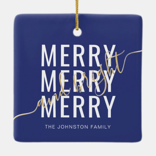 Ornement En Céramique Joyeux et lumineux Noël (Dos)